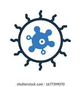 Virus icon, virus alert, threat vector