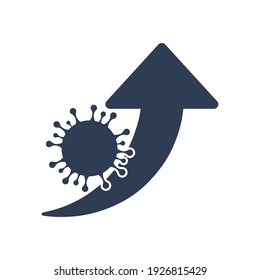 Virus icon and arrow up.