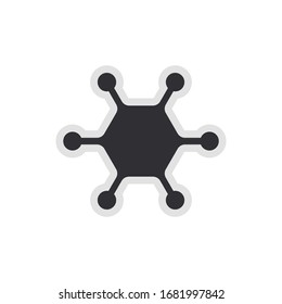 Virus icon. Bacteria icon. Bacteria cell icon. Dangerous cell. Viral infection. Viral disease.
