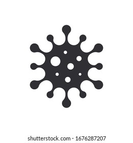 Virus icon. Bacteria icon. Coronavirus bacteria cell icon. Dangerous cell. Viral infection. Viral disease.