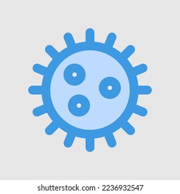 Virus icon in blue style about laboratory, use for website mobile app presentation