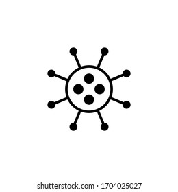 Virus icon - cartoon design. Vector bacteria symbol. Simple cell sign. Coronavirus, covid - 19 art.
