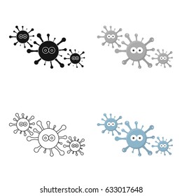 Virus icon cartoon. Single sick icon from the big ill, disease cartoon.