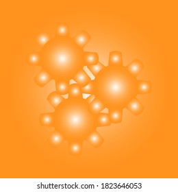 virus icon with a color background. vector illustration