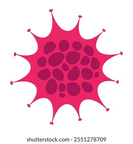 Virus Icon. Dark Pink Vector Isolated on White Background. Mpox. Coronavirus. Ebola. Omicron. Disease. Diagnosis.