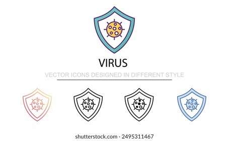 Virus icon design with white background stock illustration