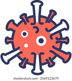 Virus Icon Glyph Color Vector Illustration