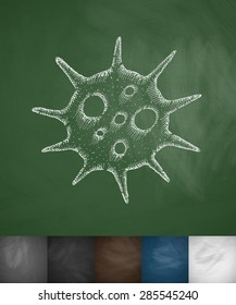 virus icon. Hand drawn vector illustration. Chalkboard Design