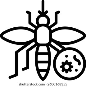 virus icon illustration design with outline, this is not made from any AI generation