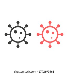 Icono de virus en diseño plano