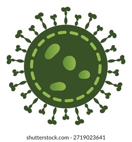 Icono de virus. Una ilustración de un virus en un estilo plano simple. Ideal para gráficos informativos sobre gérmenes y virus.