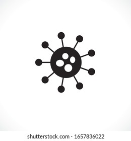 Icono de la ilustración de virus símbolo del vector, covid-19 virus o corona. Concepto de virus. Bacterias y gérmenes, microorganismos causantes de enfermedades, cáncer celular, microbio, virus, hongos.