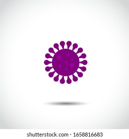 Virus icon illustration vector sign symbol, covid-19 virus or corona. Virus concept. Bacteria and germs, microorganism disease causing, cell cancer, microbe, virus, fungi.