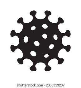 Icono de virus aislado. Icono vectorial negro de estilo plano del germen.