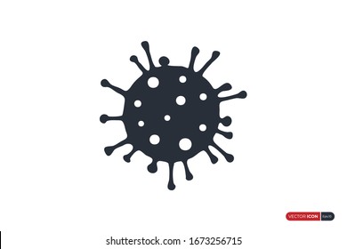 Virus Icon isolated on white background. Flat Vector Icon Design Template Element.