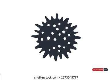 Virus Icon isolated on white background. Flat Vector Icon Design Template Element.