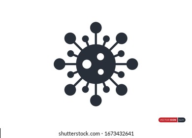 Virus Icon isolated on white background. Flat Vector Icon Design Template Element.