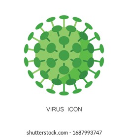 Virus-Symbol einzeln auf Weiß, pandemische Coronavirus-Covid-Krankheit