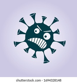 Virus-Symbol einzeln auf weißem Hintergrund. Vektorillustration.