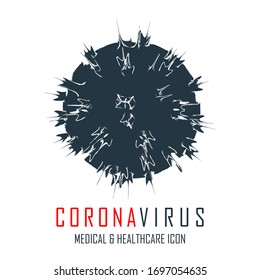 Icono de virus aislado en fondo blanco, Coronavirus 2019-nCoV. Icono de la célula del coronavirus, 2019-nCoV Novel Coronavirus bacterias. Sin Infección y Parar los Conceptos del Coronavirus. Ilustración vectorial