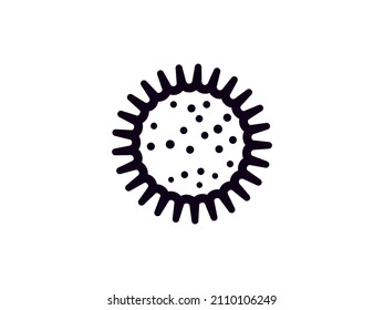 Virus Icon isolated on white background. Flat Vector Icon Design Template Element.