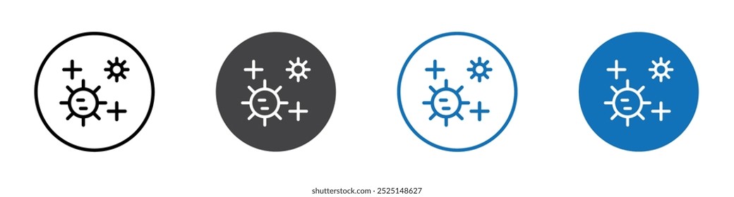 Icono de virus aislado en el conjunto de Vectores de fondo blanco