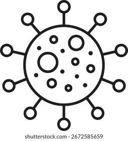 Diseño de Vector de arte de línea de icono de virus