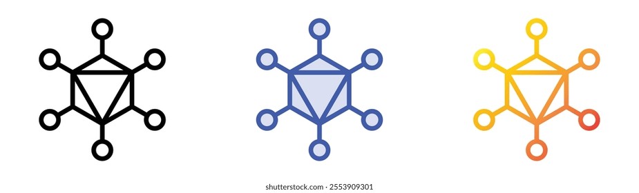 virus icon. Linear, Blue Fill and Gradient Style Design Isolated On White Background