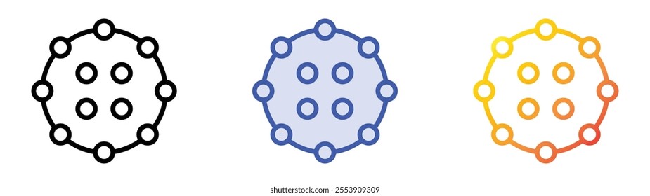 virus icon. Linear, Blue Fill and Gradient Style Design Isolated On White Background
