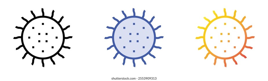 virus icon. Linear, Blue Fill and Gradient Style Design Isolated On White Background