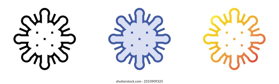 virus icon. Linear, Blue Fill and Gradient Style Design Isolated On White Background