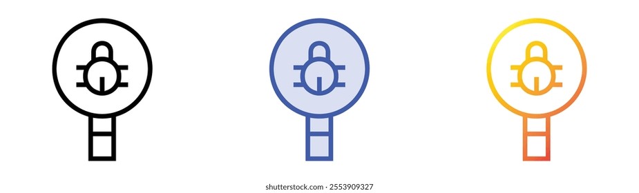 virus icon. Linear, Blue Fill and Gradient Style Design Isolated On White Background
