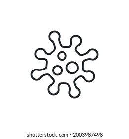 Virus icon, logo. Lined virus-cell isolated on white background. Coronavirus, Covid-19 icon. Vector illustration