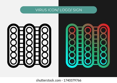 Virus Icon. Microbiology Of Parasite Symbol. Bactery Logo Vector Illustration. Micro Organism Clip Art Image. Covid-19 Cell. Eps 10