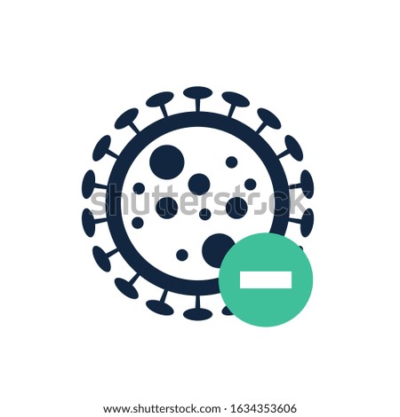 Virus icon and minus sign,vector illustration