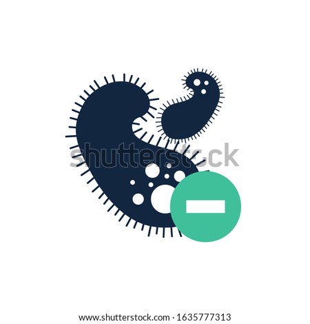 Virus icon and minus sign,vector illustration