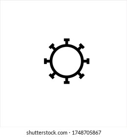 Virus icon. The Molecule viral bacteria infection. Coronavirus, covid-19. Flu laboratory infection test. Contour outline doodle monochrome. Isolated on white background. Vector EPS10 illustration