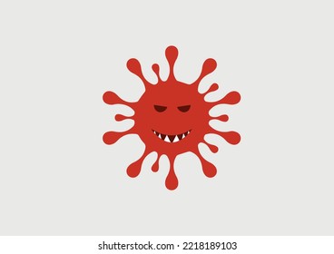 virus icon with monster face