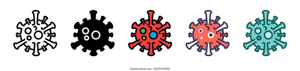 Virus Icon Multiple Vector Illustration