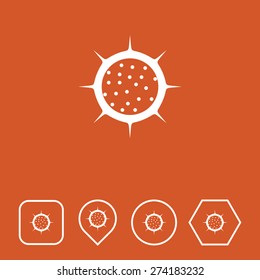 Virus Icon on Flat UI Colors with Different Shapes. Eps-10.