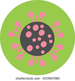 Icono de virus en fondo verde. Libre de regalías y totalmente editable. 