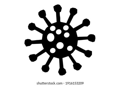 Icono de virus en la ilustración del vector de fondo blanco.
