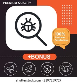 icono de virus. Con fondo naranja y negro