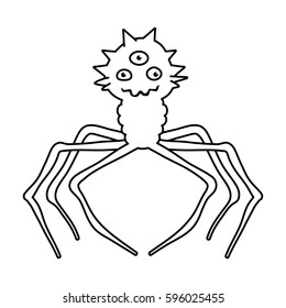 Virus icon in outline style isolated on white background. Viruses and bacteries symbol stock vector illustration.