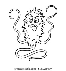 Virus icon in outline style isolated on white background. Viruses and bacteries symbol stock vector illustration.