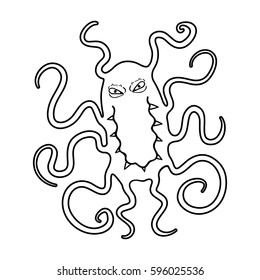 Virus icon in outline style isolated on white background. Viruses and bacteries symbol stock vector illustration.