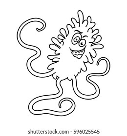 Virus icon in outline style isolated on white background. Viruses and bacteries symbol stock vector illustration.