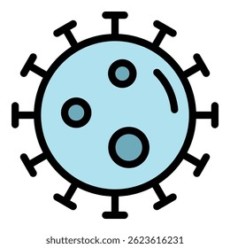 Virus icon. Outline virus vector icon color flat isolated