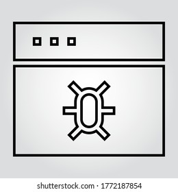 Virus icon, outline vector sign, linear style pictogram isolated on white. Symbol, logo illustration. Editable stroke. Eps10 vector illustration.