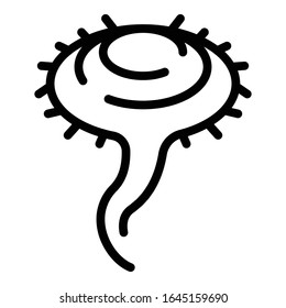 Icono de virus. Icono de vector de virus de esquema para diseño web aislado en fondo blanco